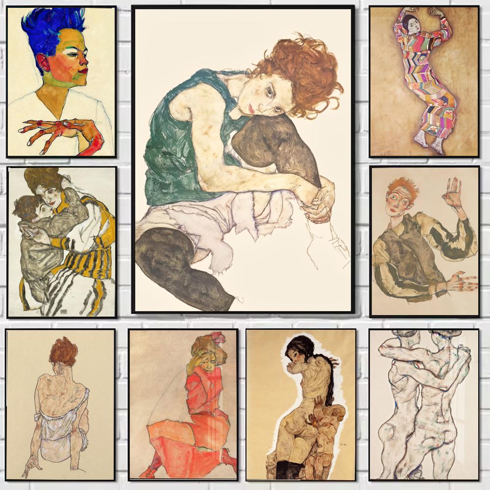 Wall Texture Spray - Art Egon Schiele Painting Calligraphy Canvas