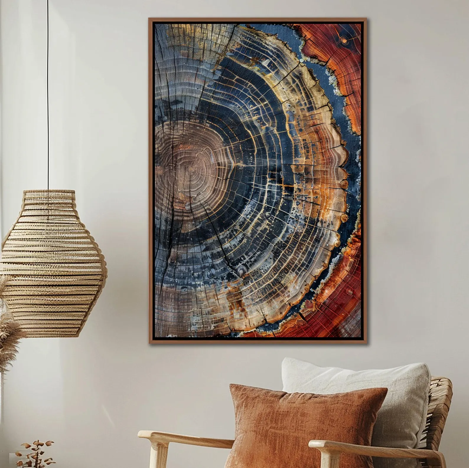 Wall Texture Spray - Tree Ring Framed Wall Art, Abstract