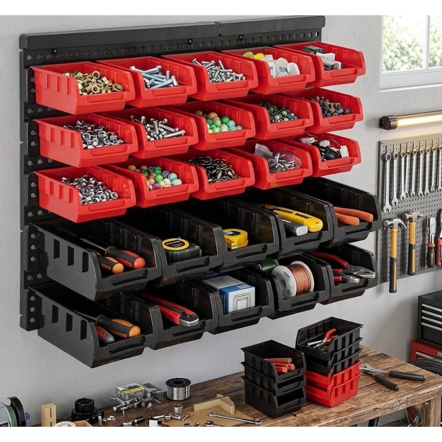 Home Improvement Binford Tools - Wall Mounted Storage Bins for Garage