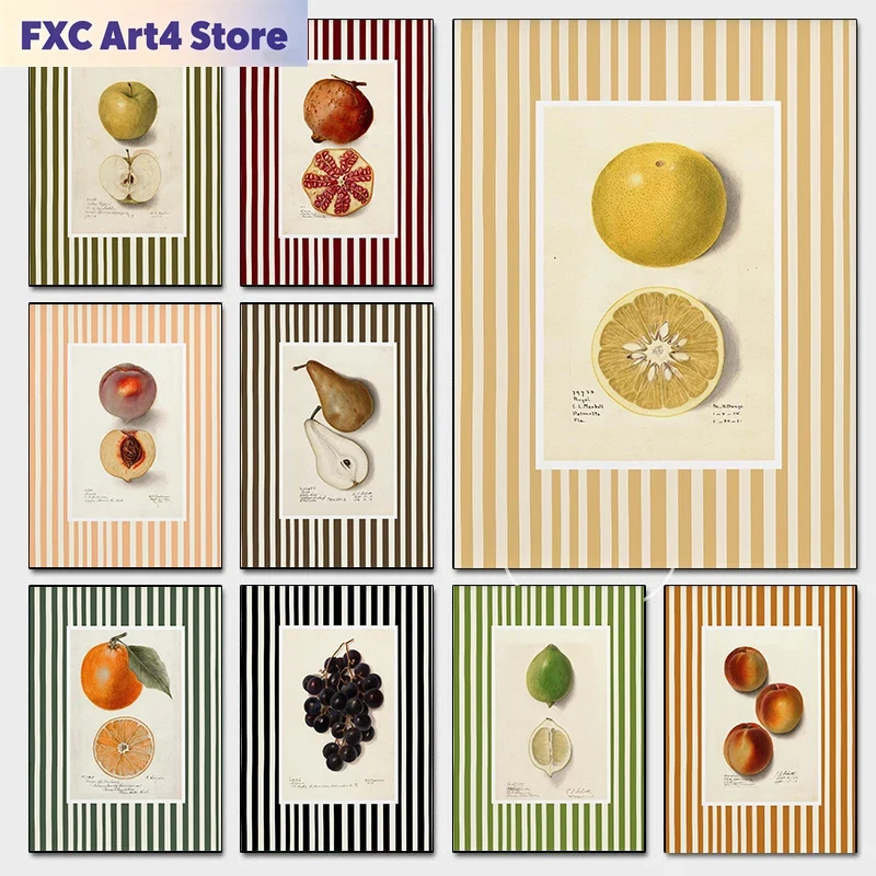 Wall Texture Spray - Frameless Modern Farmhouse Kitchen Fruits Posters