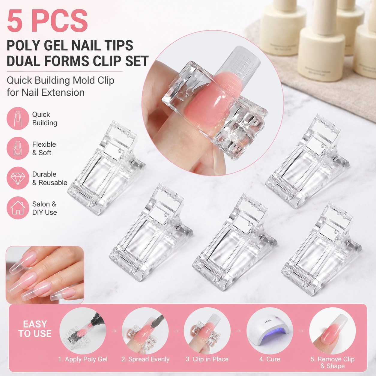 Home Improvements - 5 Pcs Flexible Soft Poly Gel