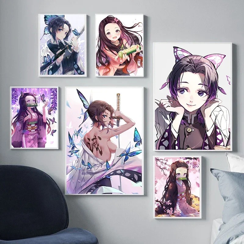 Wall Texture Spray - 1pc frameless Demon Slayer Anime Poster