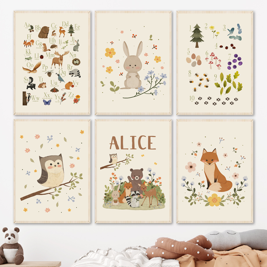 Wall Texture Spray - 1pc frameless Cute Rabbit Fox Owl