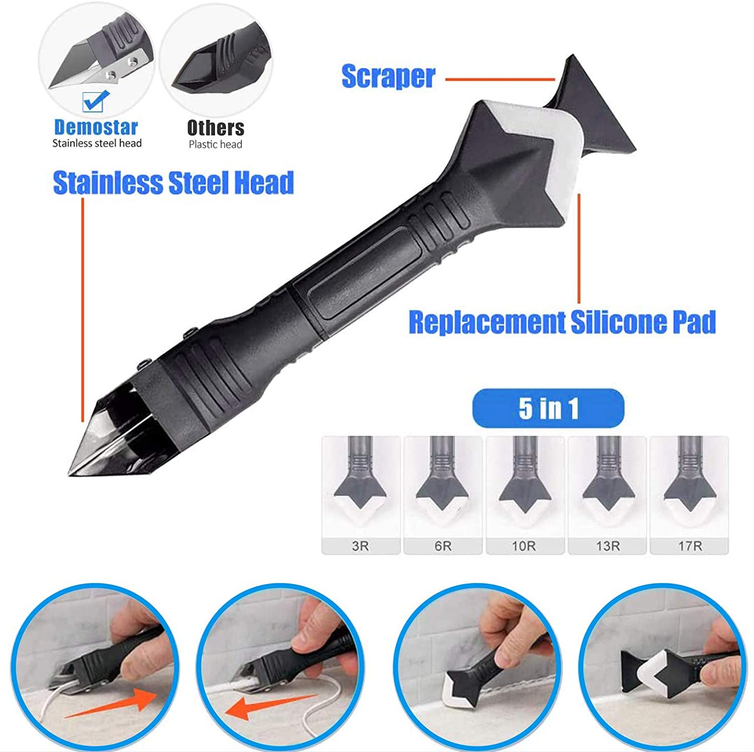 5 in 1 Silicone Caulking Tools – Bathroom Caulk Siliconized recenzja i cena